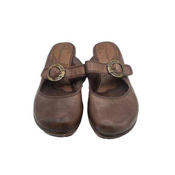 Baretraps Womens Size 8 M Genuine Leather Slip on Mary Janes Clogs Brown Mule - Picture 1 of 8
